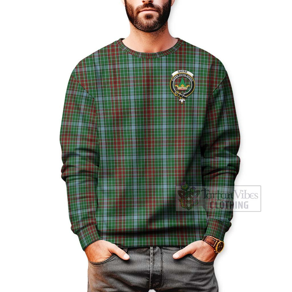 Tartan Vibes Clothing Gayre Tartan Sweatshirt with Family Crest Celtic Skull Style