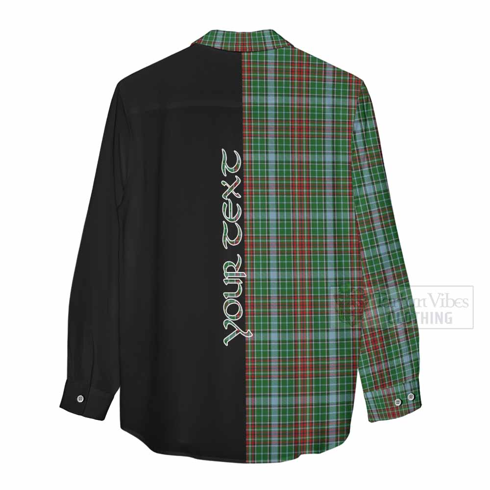 Tartan Vibes Clothing Gayre Tartan Women's Casual Shirt with Family Crest and Half Of Me Style