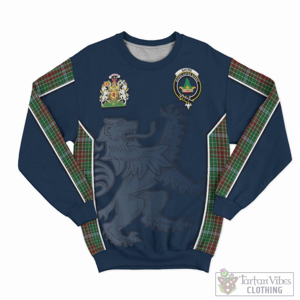 Tartan Vibes Clothing Gayre Tartan Sweater with Family Crest and Lion Rampant Vibes Sport Style