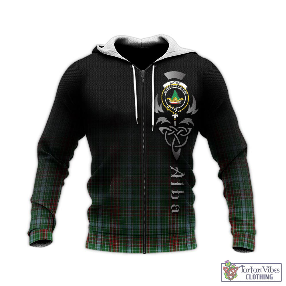 Tartan Vibes Clothing Gayre Tartan Knitted Hoodie Featuring Alba Gu Brath Family Crest Celtic Inspired