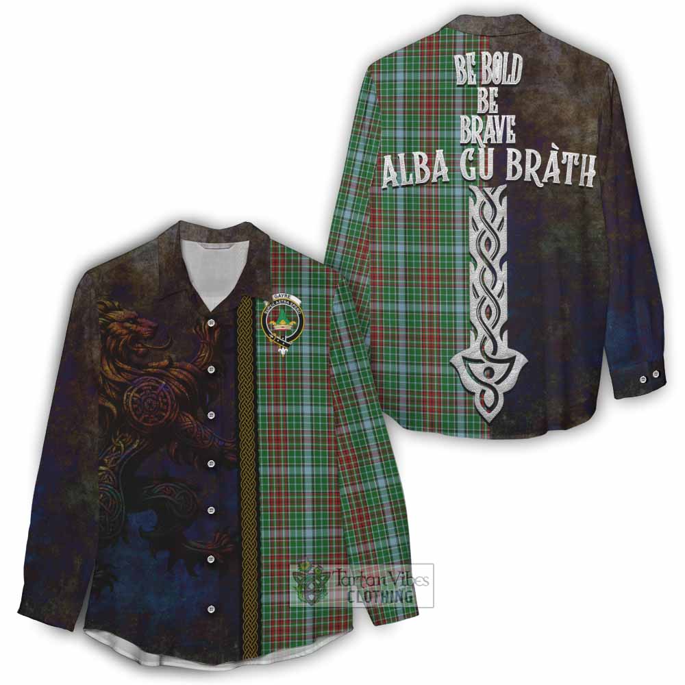 Tartan Vibes Clothing Gayre Tartan Family Crest Women's Casual Shirt Alba Gu Brath Be Brave Lion Ancient Style