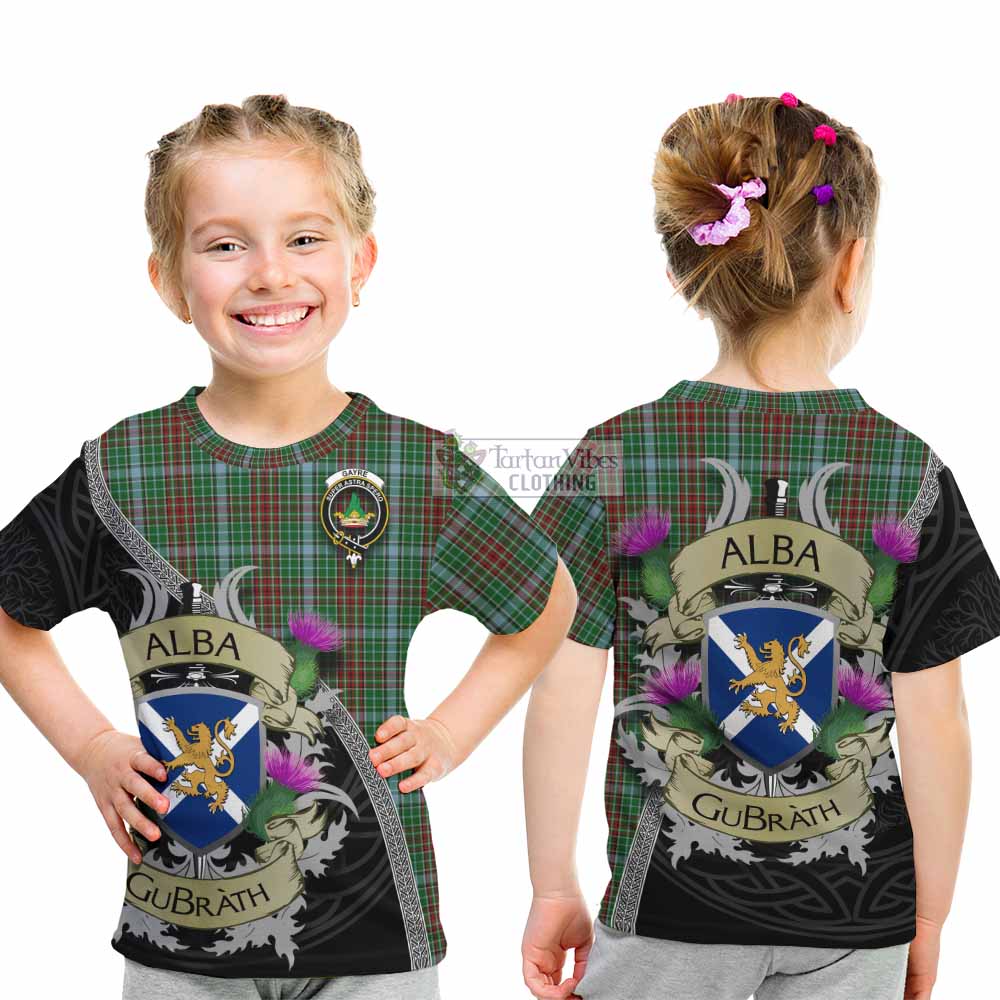 Tartan Vibes Clothing Gayre Tartan Family Crest Kid T-Shirt Lion Rampant Royal Thistle Shield Celtic Inspired