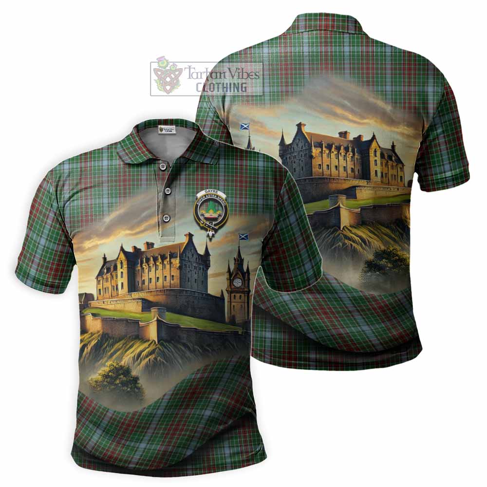 Tartan Vibes Clothing Gayre Tartan Family Crest Polo Shirt with Scottish Ancient Castle Stype