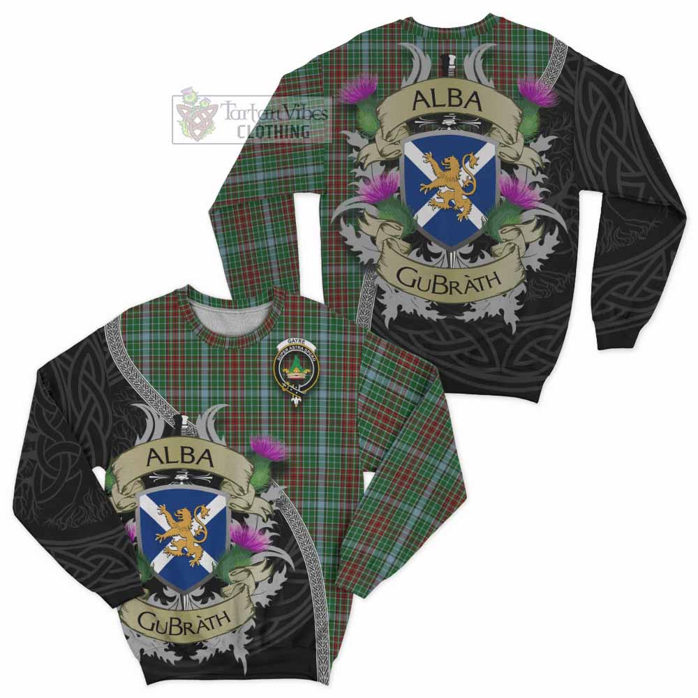 Tartan Vibes Clothing Gayre Tartan Family Crest Sweatshirt Lion Rampant Royal Thistle Shield Celtic Inspired