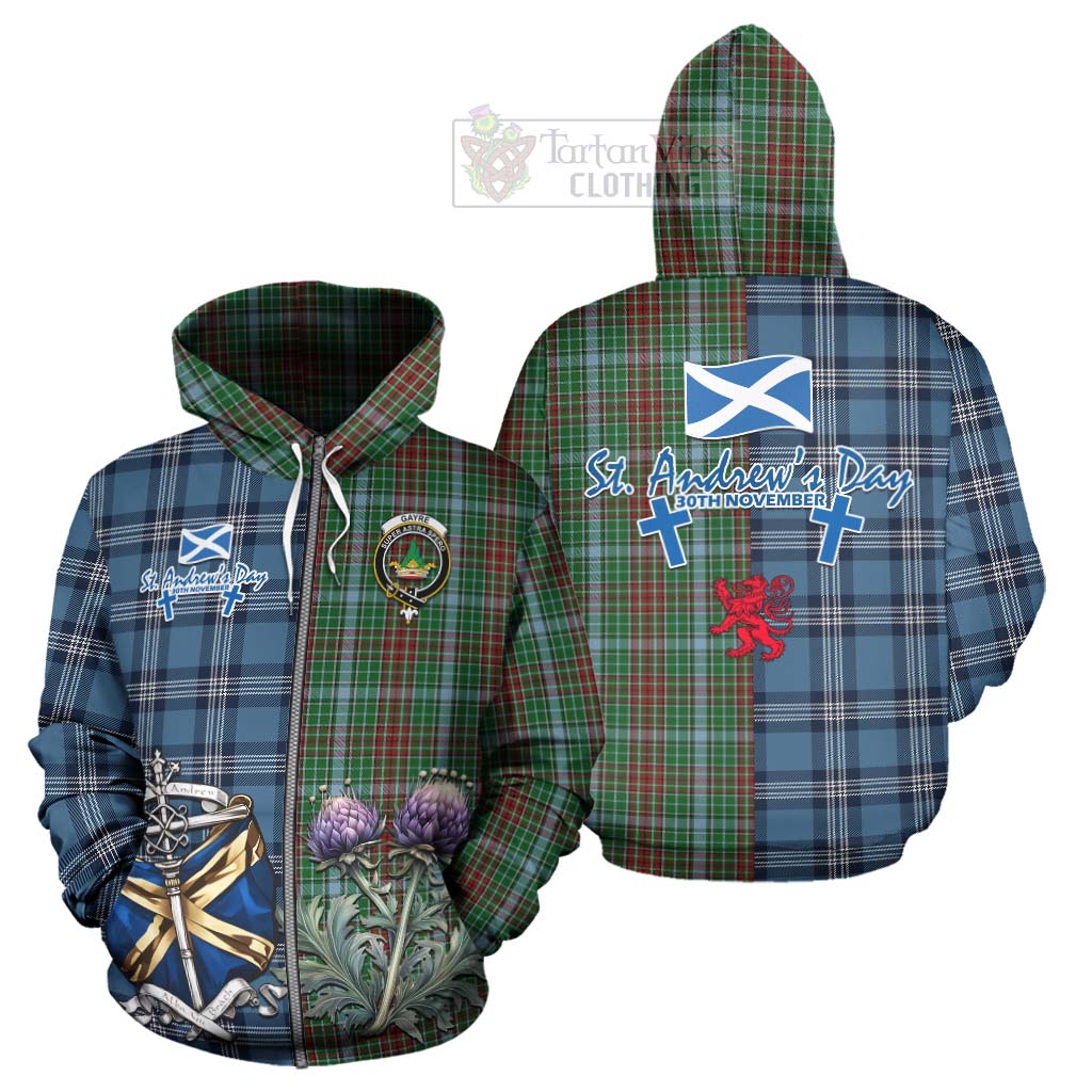 Tartan Vibes Clothing Gayre Tartan Hoodie Happy St. Andrew's Day Half Tartan Style