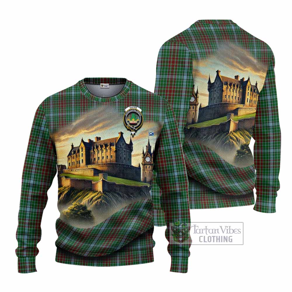 Tartan Vibes Clothing Gayre Tartan Family Crest Knitted Sweater with Scottish Ancient Castle Style