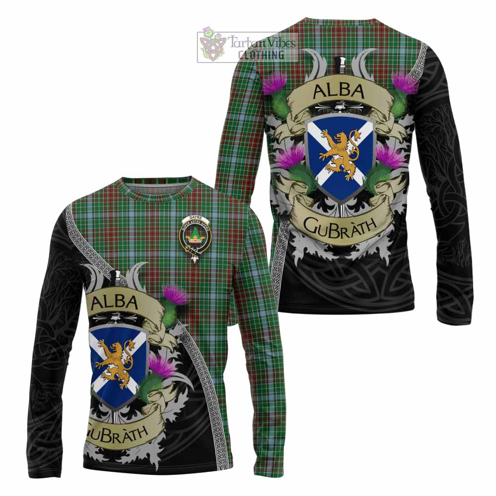 Tartan Vibes Clothing Gayre Tartan Family Crest Long Sleeve T-Shirt Lion Rampant Royal Thistle Shield Celtic Inspired