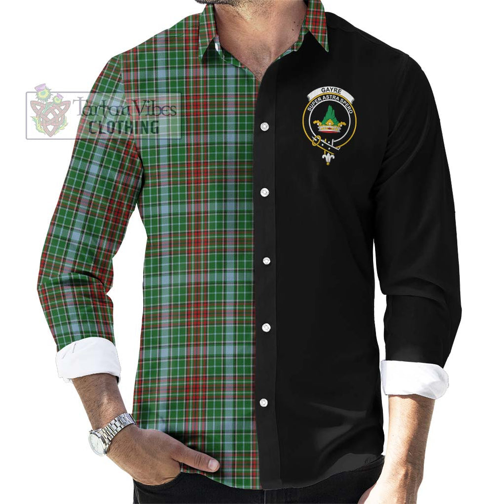 Gayre Tartan Long Sleeve Button Shirt with Family Crest and Half Of Me Style - Tartanvibesclothing Shop