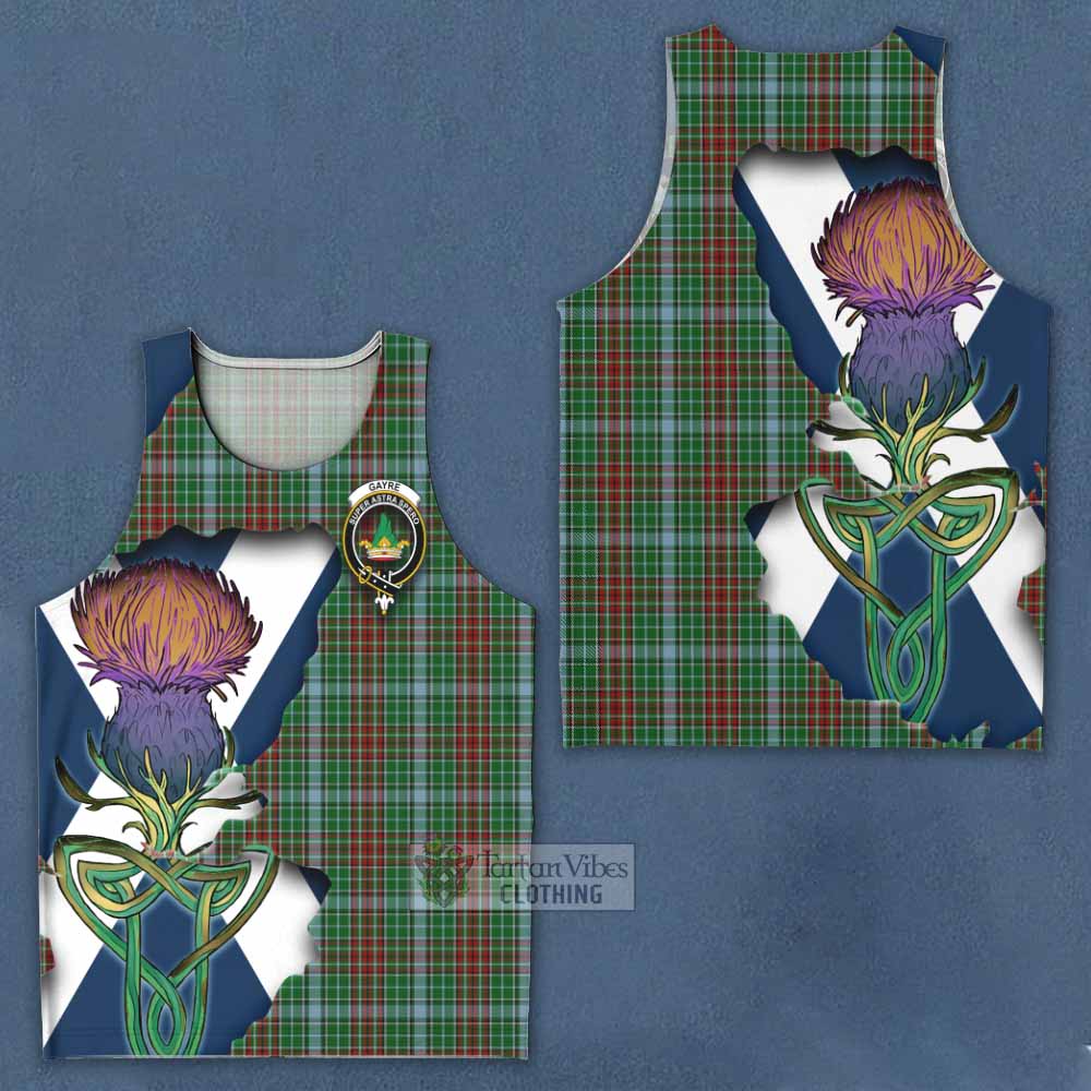 Tartan Vibes Clothing Gayre Tartan Family Crest Men's Tank Top Scottish Thistle Celtic Inspired