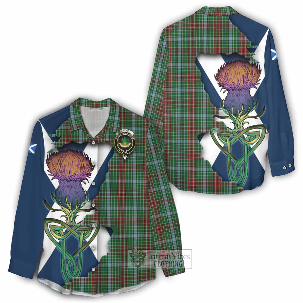 Tartan Vibes Clothing Gayre Tartan Family Crest Women's Casual Shirt Scottish Thistle Celtic Inspired