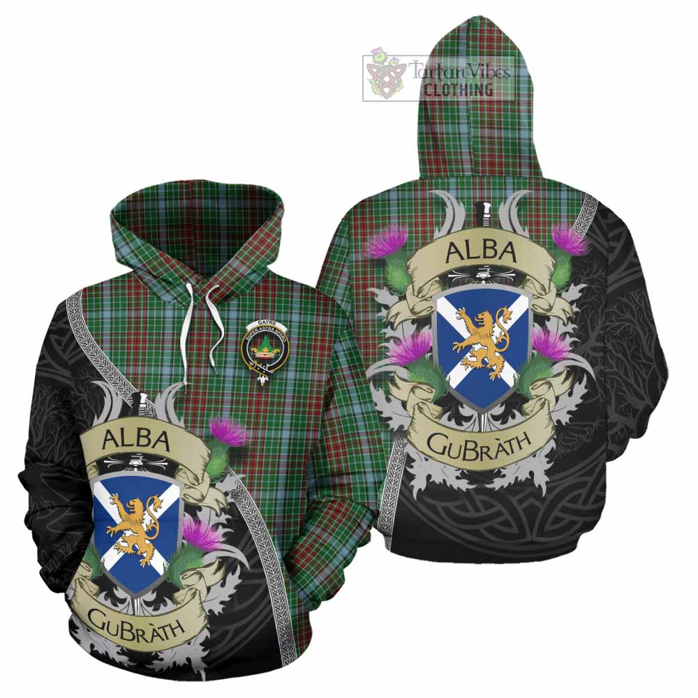 Tartan Vibes Clothing Gayre Tartan Family Crest Hoodie Lion Rampant Royal Thistle Shield Celtic Inspired