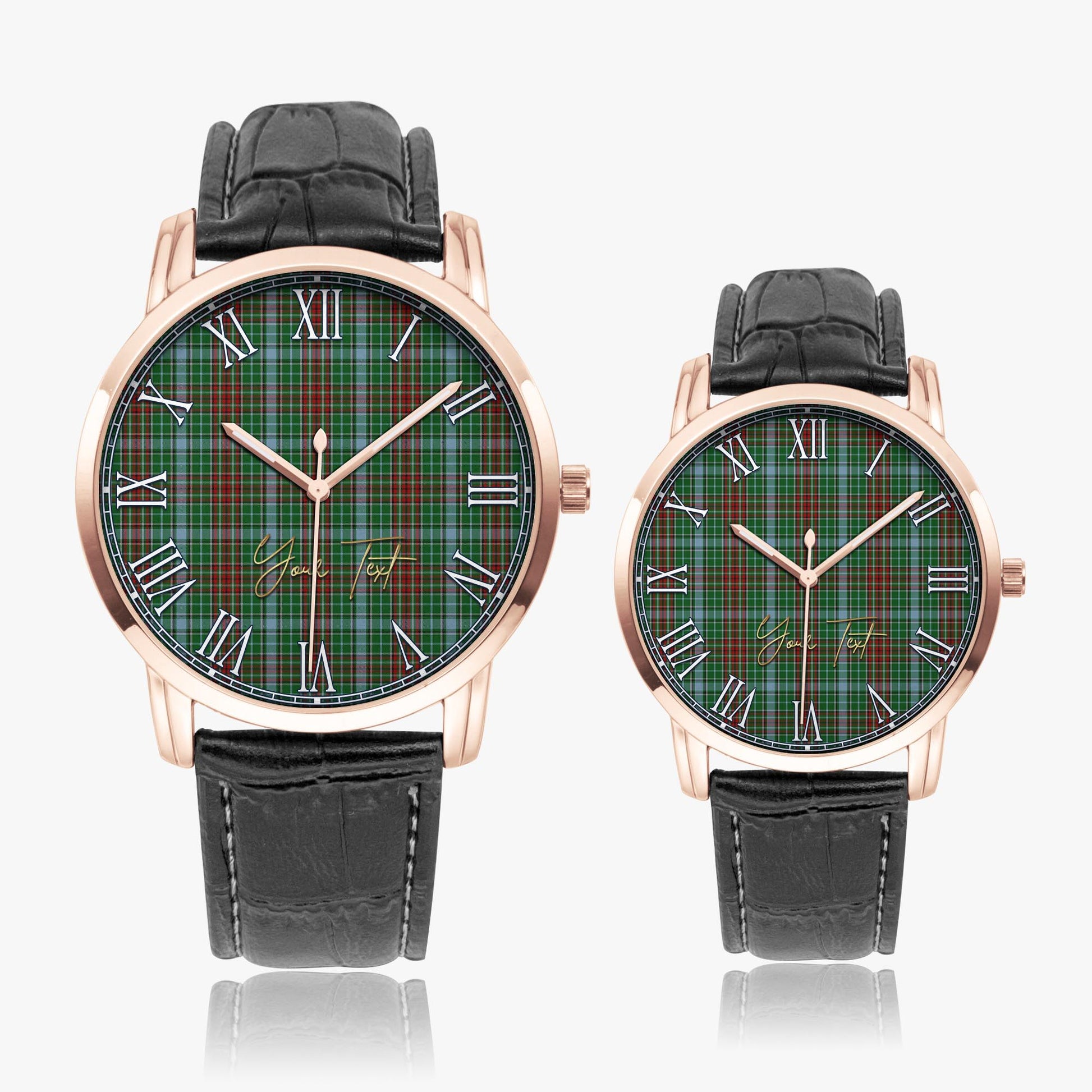 Gayre Tartan Personalized Your Text Leather Trap Quartz Watch - Tartan Vibes Clothing