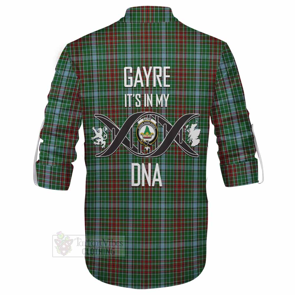Tartan Vibes Clothing Gayre Tartan Ghillie Kilt Shirt with Family Crest DNA In Me Style