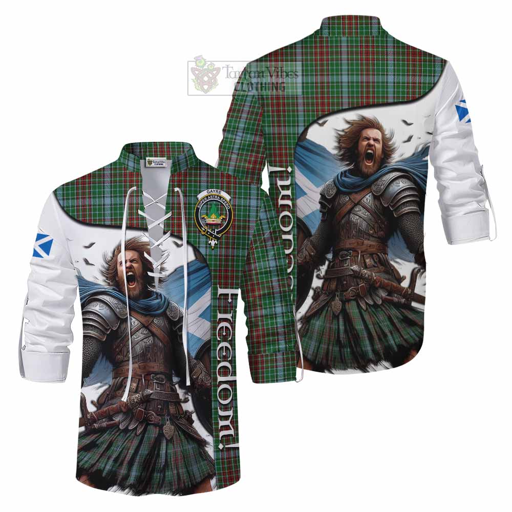 Tartan Vibes Clothing Gayre Crest Tartan Ghillie Kilt Shirt Inspired by the Freedom of Scottish Warrior