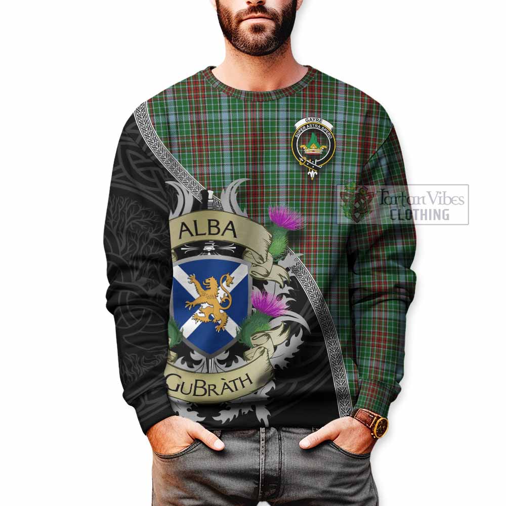 Tartan Vibes Clothing Gayre Tartan Family Crest Sweatshirt Lion Rampant Royal Thistle Shield Celtic Inspired