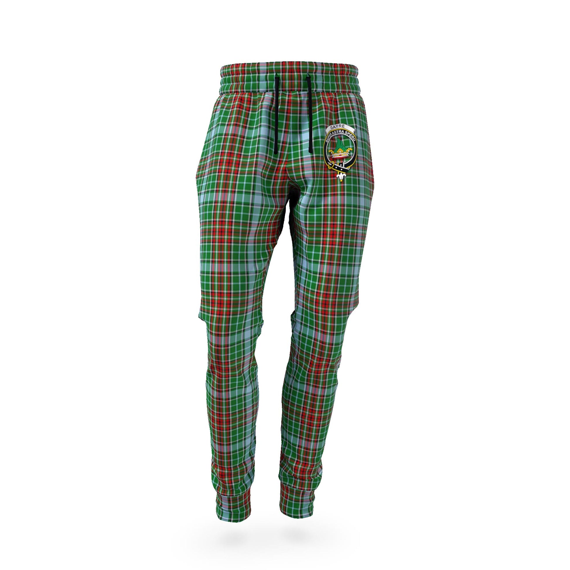 Gayre Tartan Joggers Pants with Family Crest - Tartan Vibes Clothing