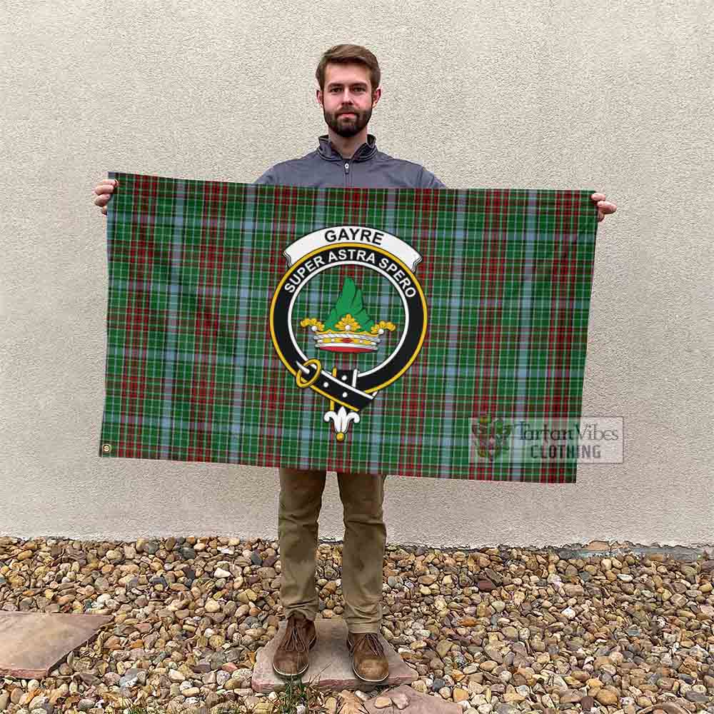 Tartan Vibes Clothing Gayre Tartan House Flag with Family Crest