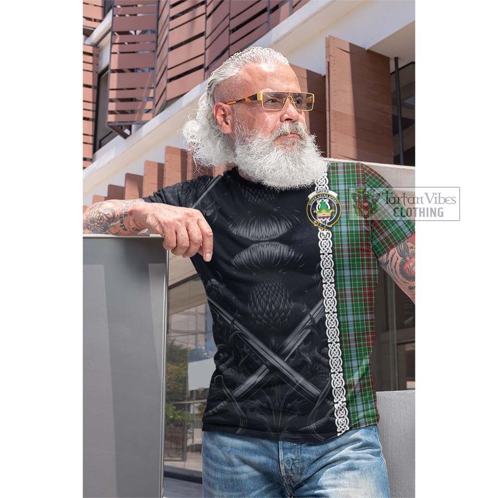 Tartan Vibes Clothing Gayre Tartan Cotton T-shirt with Family Crest Cross Sword Thistle Celtic Vibes