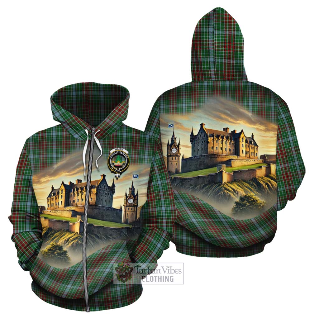 Tartan Vibes Clothing Gayre Tartan Family Crest Cotton Hoodie with Scottish Ancient Castle Style