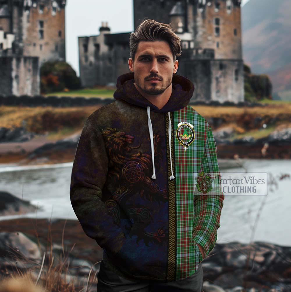 Tartan Vibes Clothing Gayre Tartan Family Crest Cotton Hoodie Alba Gu Brath Be Brave Lion Ancient Style