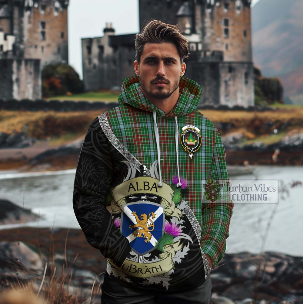 Tartan Vibes Clothing Gayre Tartan Family Crest Cotton Hoodie Lion Rampant Royal Thistle Shield Celtic Inspired