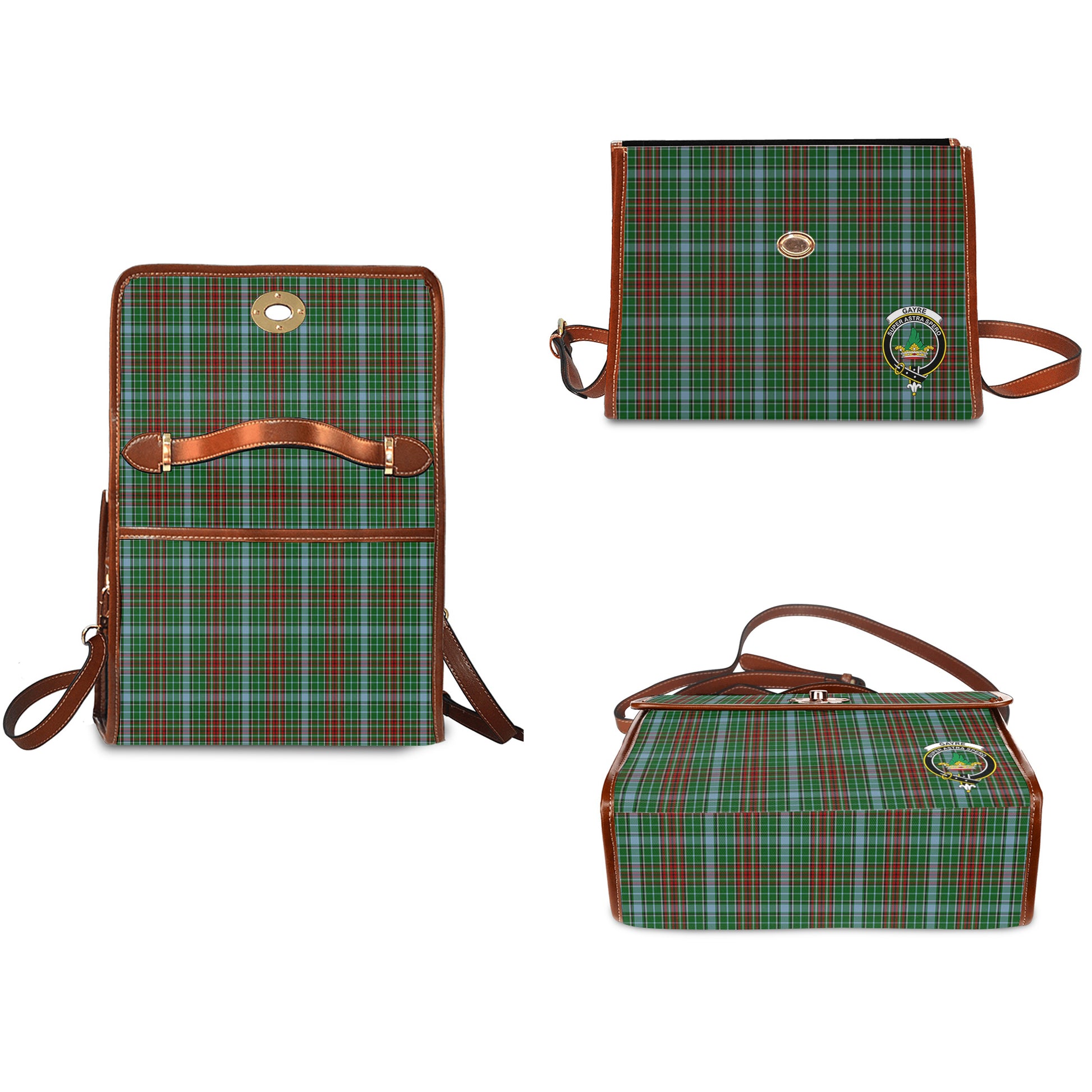 gayre-tartan-leather-strap-waterproof-canvas-bag-with-family-crest