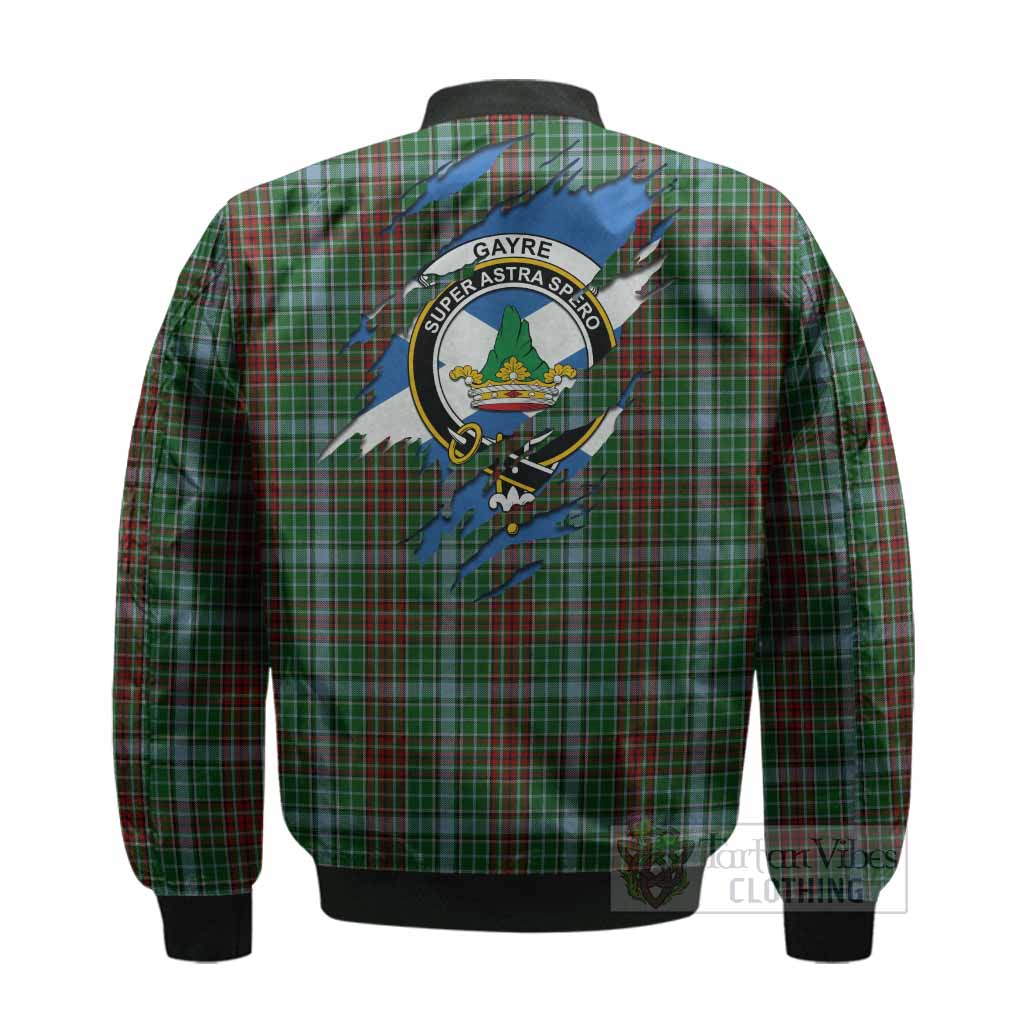 Gayre Clan Crest In Me Tartan Bomber Jacket Scotland Flag Style