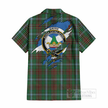 Gayre Clan Crest In Me Tartan Cotton Hawaiian Shirt Scotland Flag Style