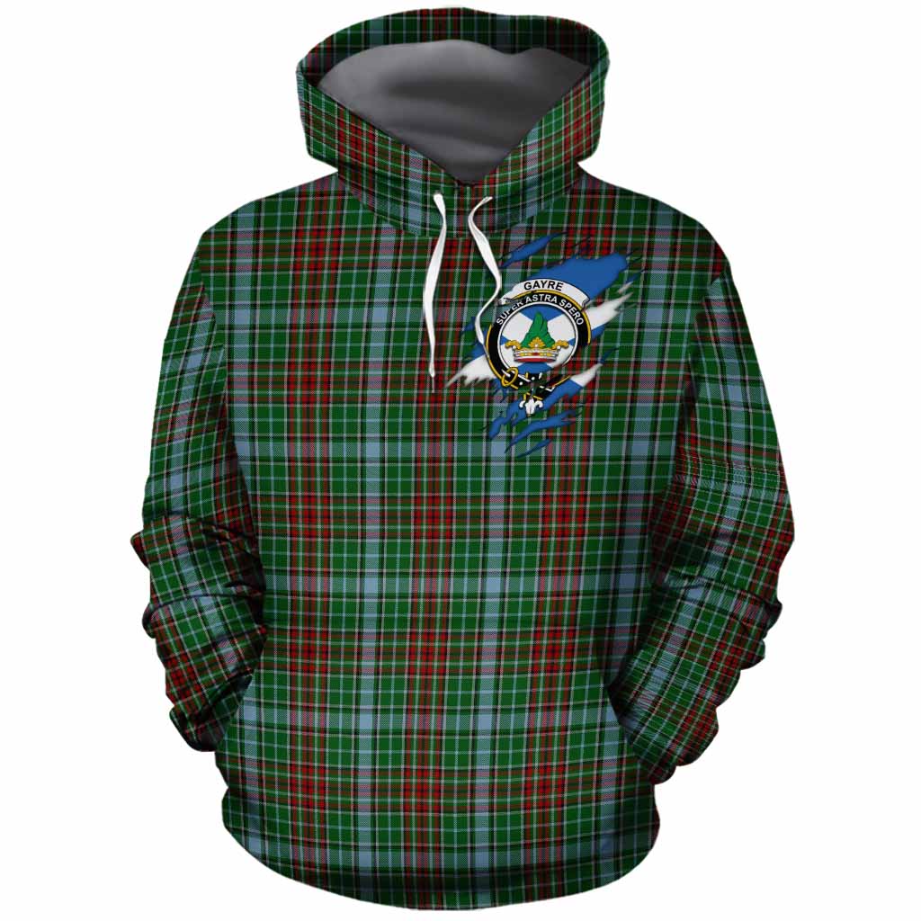 Gayre Clan Crest In Me Tartan Cotton Hoodie Scotland Flag Style