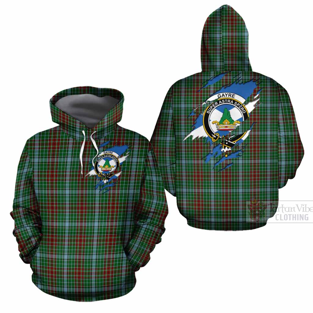 Gayre Clan Crest In Me Tartan Cotton Hoodie Scotland Flag Style