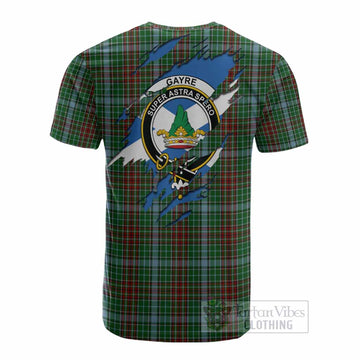 Gayre Clan Crest In Me Tartan Cotton T-shirt Scotland Flag Style