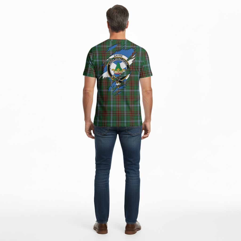 Gayre Clan Crest In Me Tartan Cotton T-shirt Scotland Flag Style