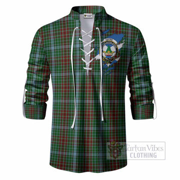 Gayre Clan Crest In Me Tartan Ghillie Shirt Scotland Flag Style