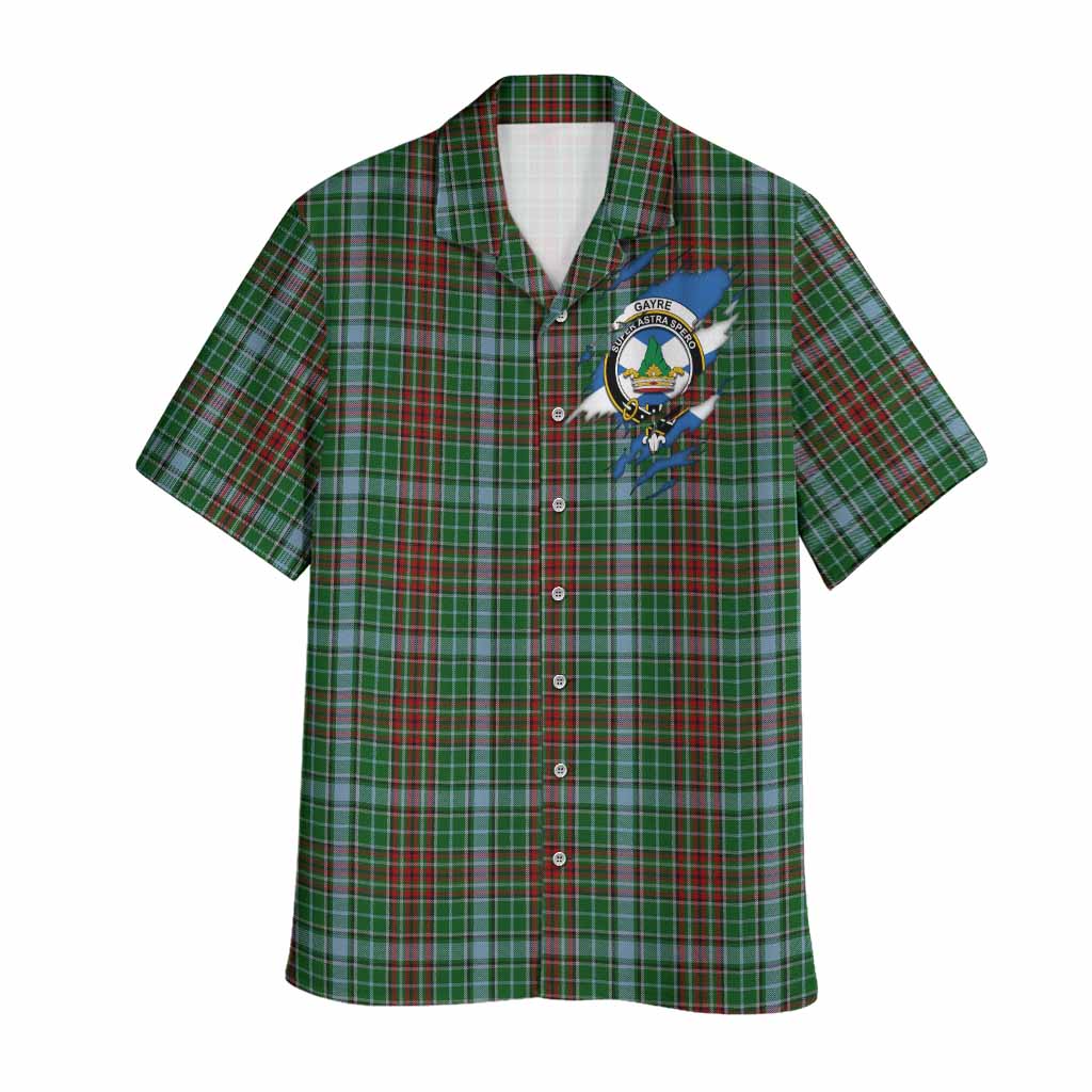 Gayre Clan Crest In Me Tartan Hawaiian Shirt Scotland Flag Style