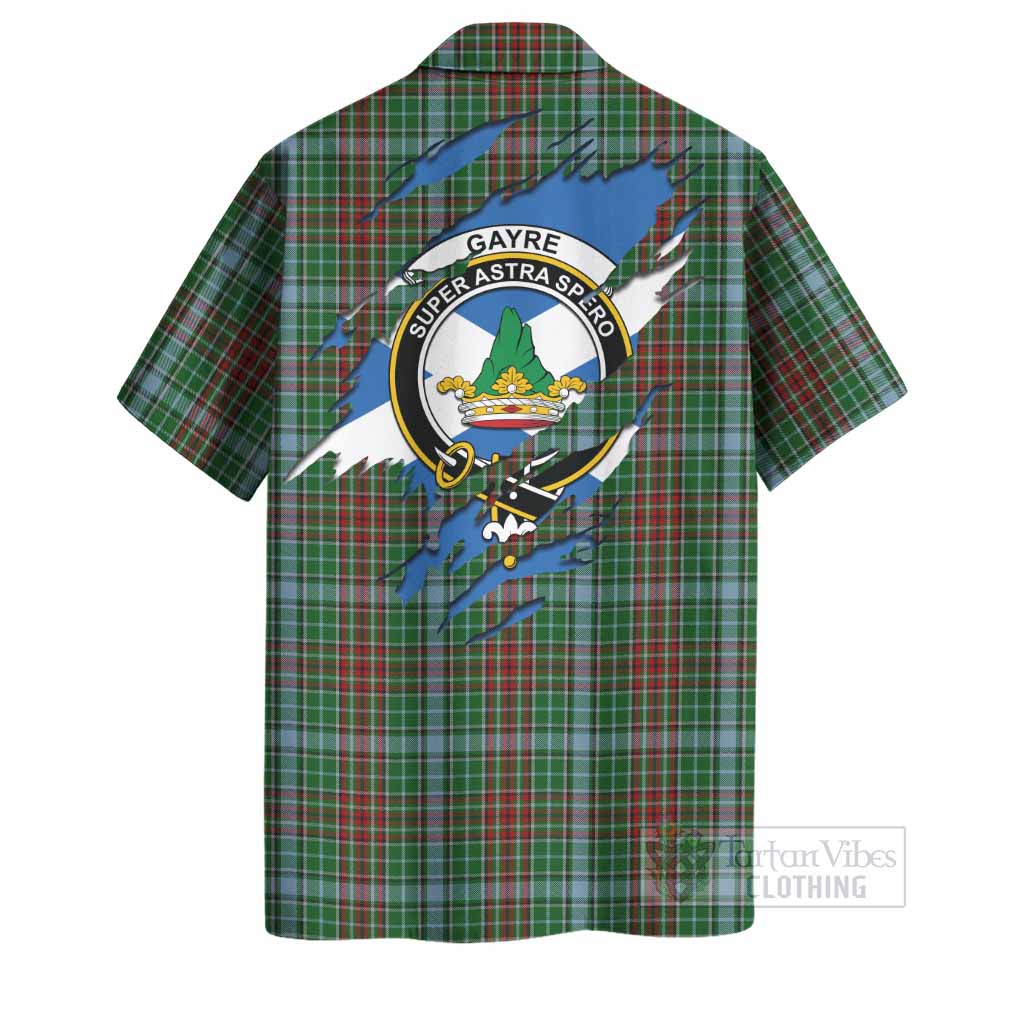 Gayre Clan Crest In Me Tartan Hawaiian Shirt Scotland Flag Style