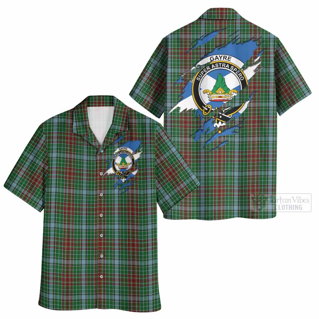 Gayre Clan Crest In Me Tartan Hawaiian Shirt Scotland Flag Style