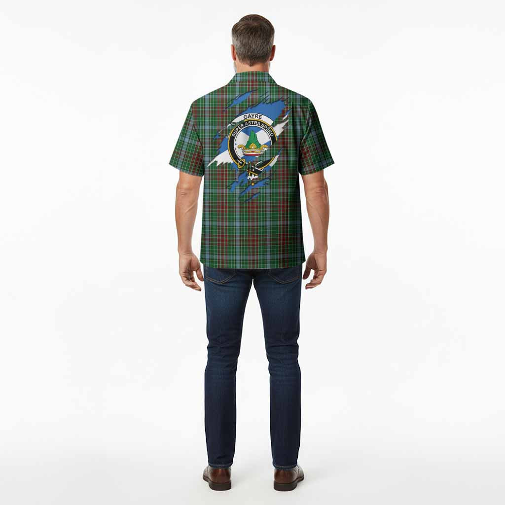 Gayre Clan Crest In Me Tartan Hawaiian Shirt Scotland Flag Style