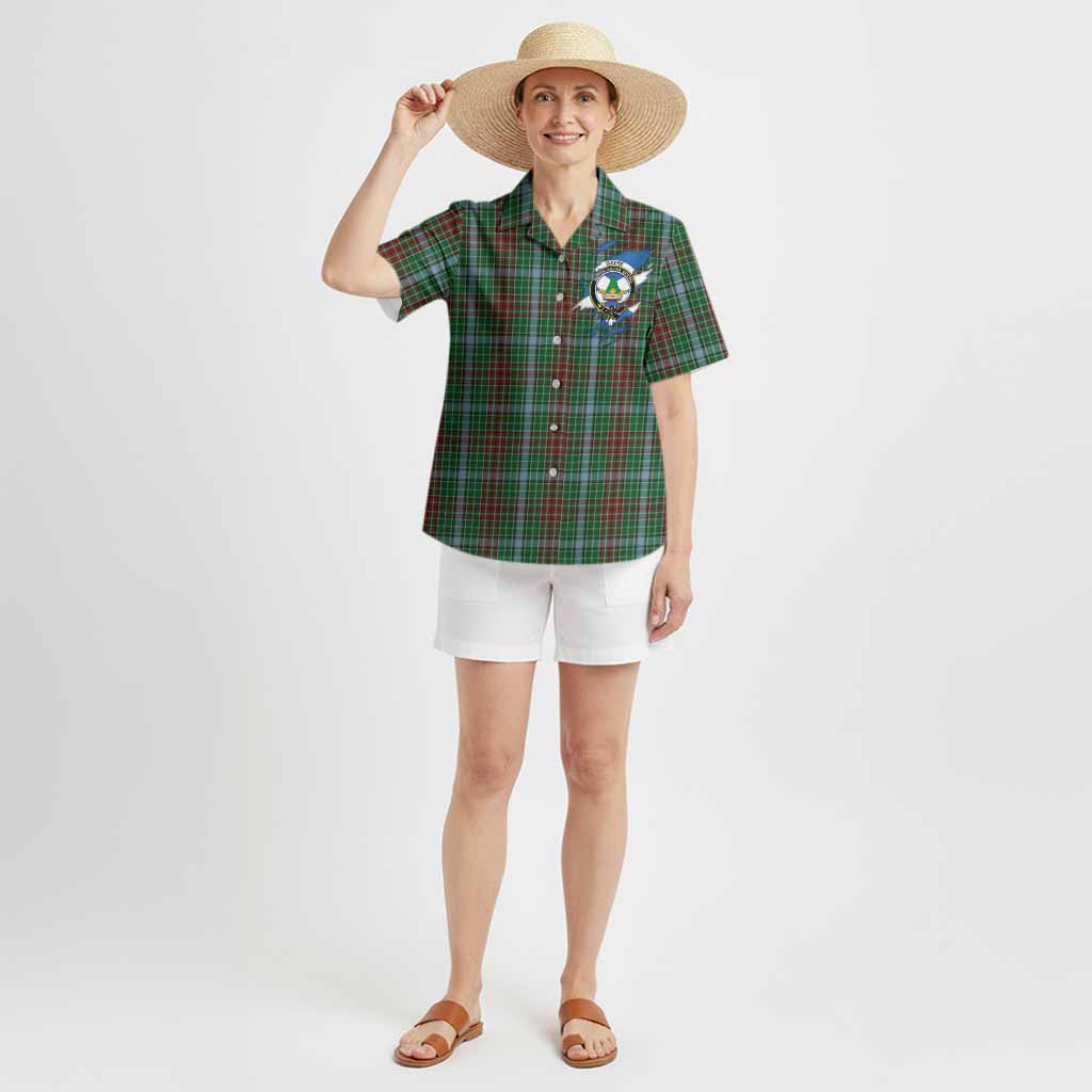 Gayre Clan Crest In Me Tartan Hawaiian Shirt Scotland Flag Style