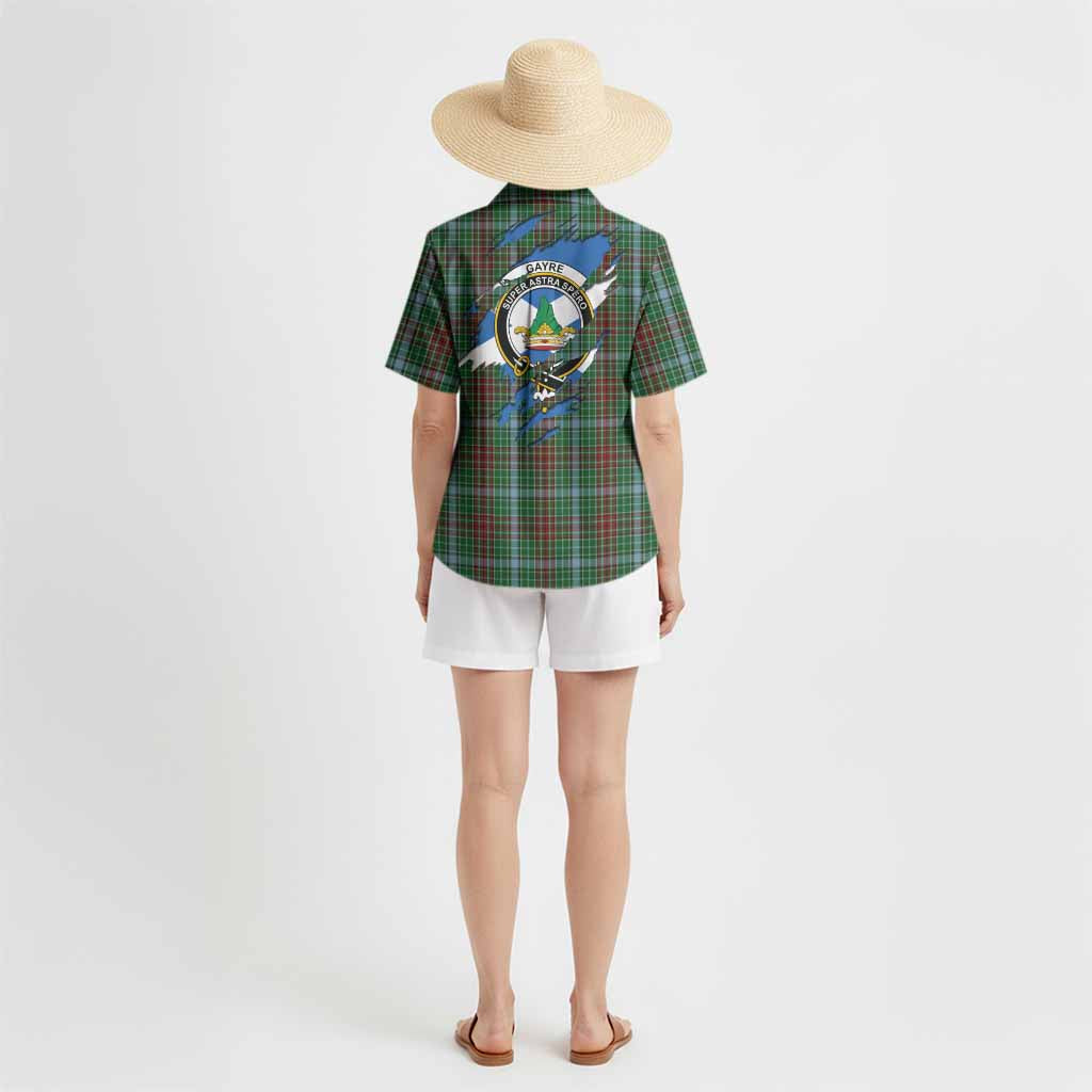 Gayre Clan Crest In Me Tartan Hawaiian Shirt Scotland Flag Style