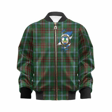 Gayre Clan Crest In Me Tartan Kid Bomber Jacket Scotland Flag Style