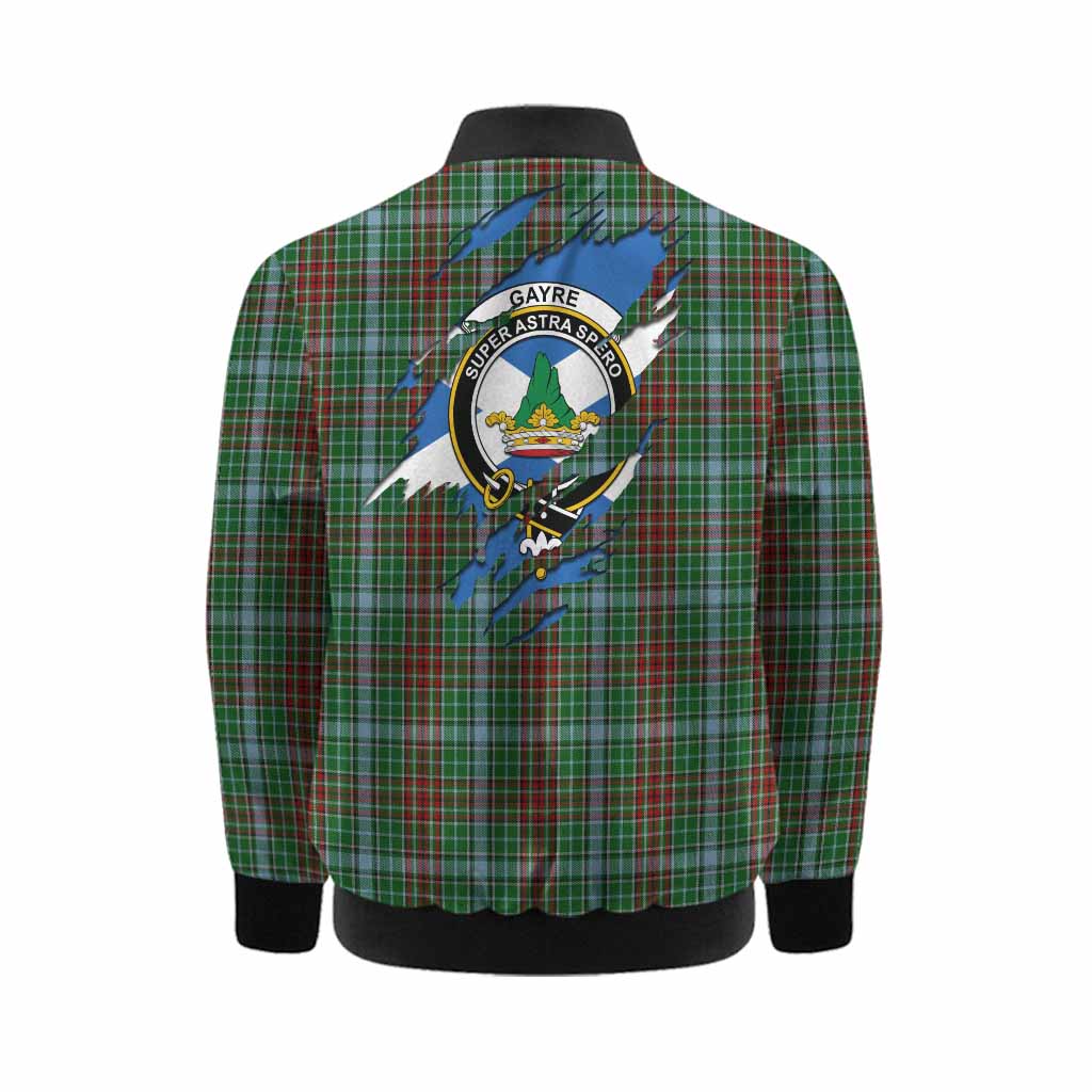 Gayre Clan Crest In Me Tartan Kid Bomber Jacket Scotland Flag Style