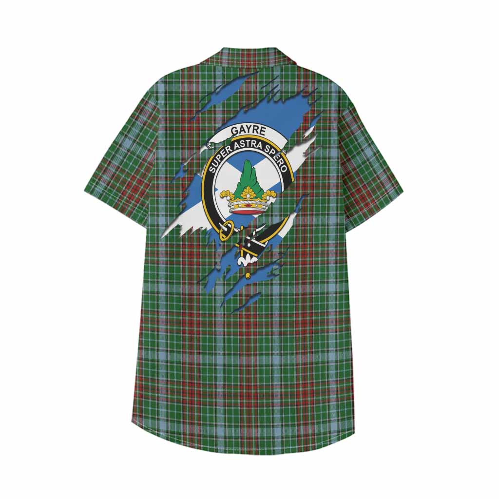 Gayre Clan Crest In Me Tartan Kid Hawaiian Shirt Scotland Flag Style