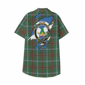 Gayre Clan Crest In Me Tartan Kid Hawaiian Shirt Scotland Flag Style