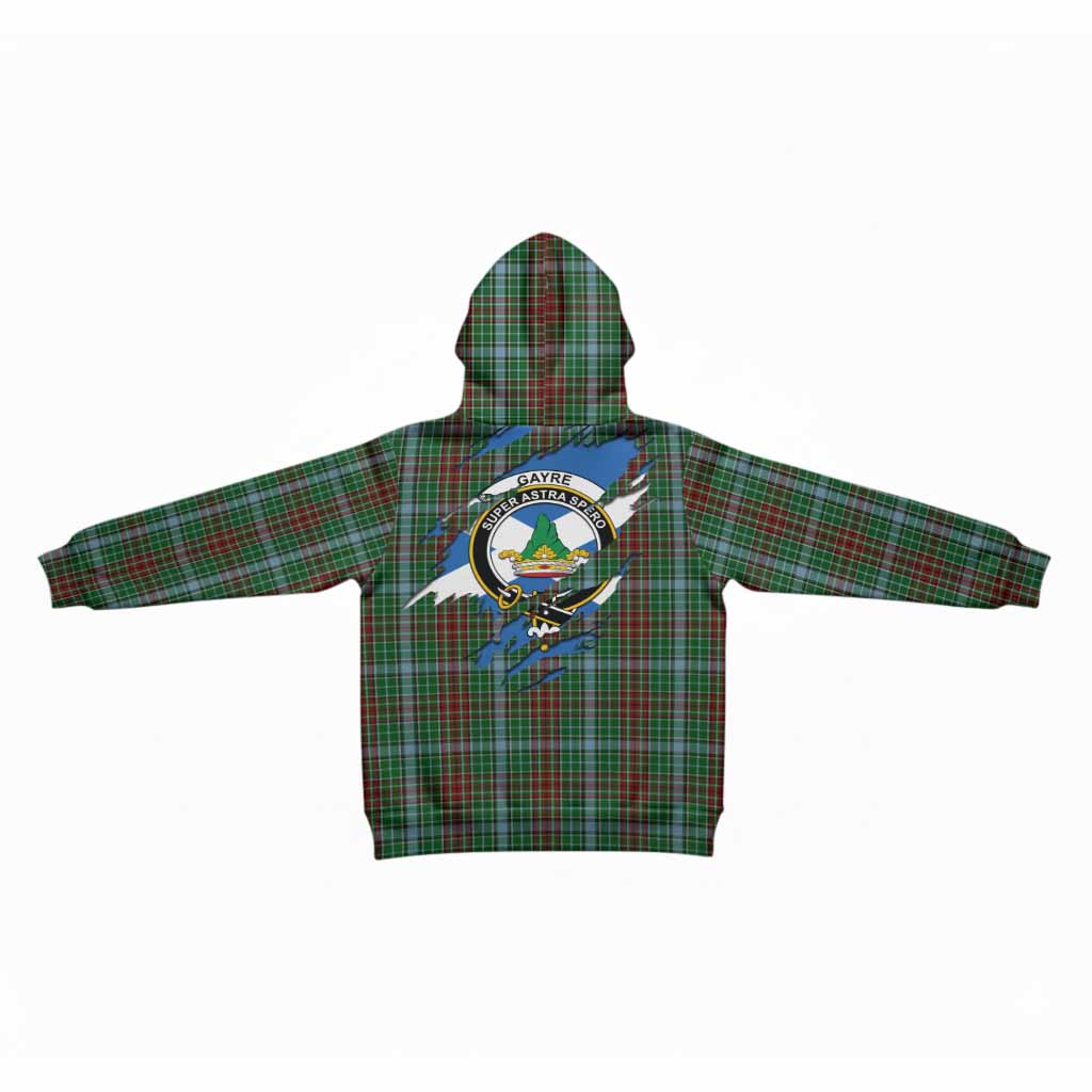 Gayre Clan Crest In Me Tartan Kid Hoodie Scotland Flag Style