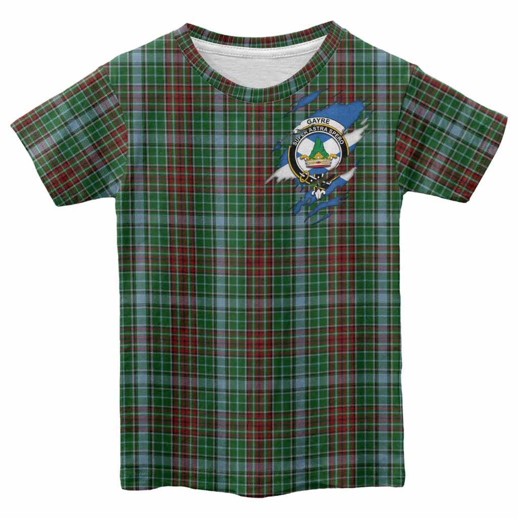 Gayre Clan Crest In Me Tartan Kid T-shirt Scotland Flag Style