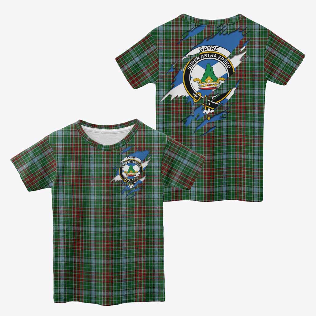 Gayre Clan Crest In Me Tartan Kid T-shirt Scotland Flag Style