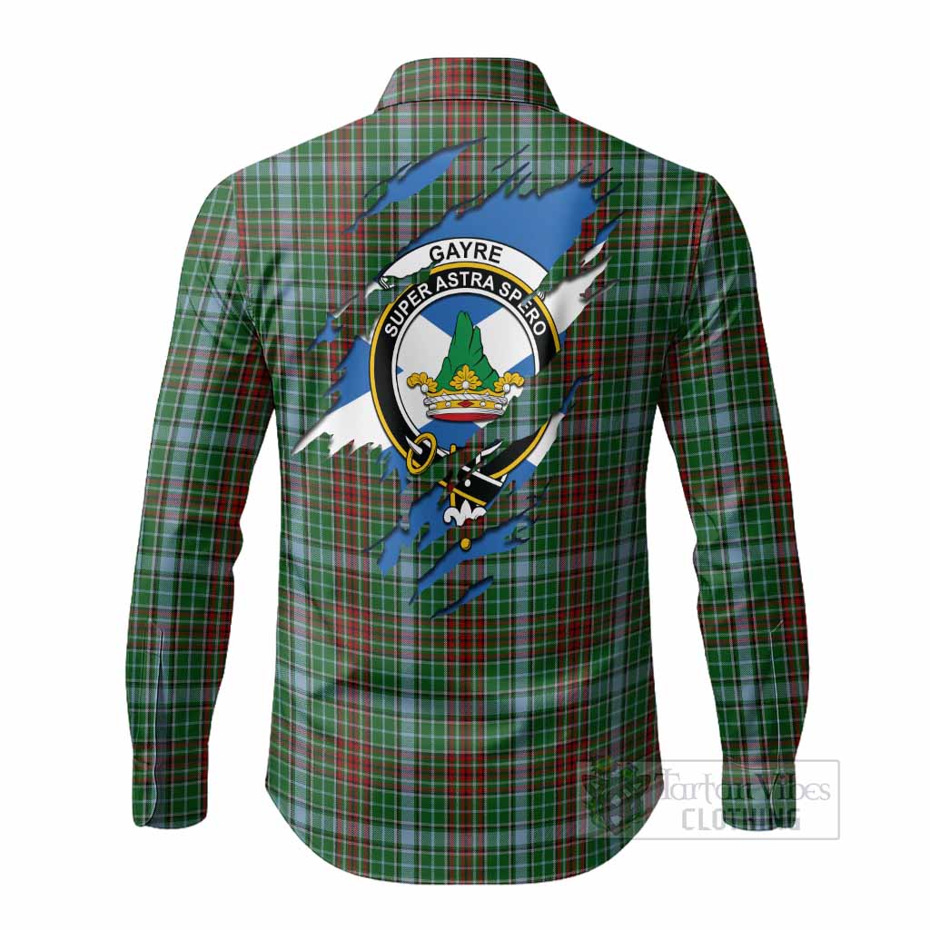 Gayre Clan Crest In Me Tartan Long Sleeve Button Shirts Scotland Flag Style