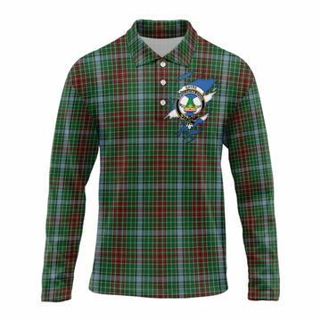 Gayre Clan Crest In Me Tartan Long Sleeve Polo Shirt Scotland Flag Style