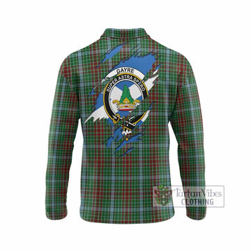 Gayre Clan Crest In Me Tartan Long Sleeve Polo Shirt Scotland Flag Style