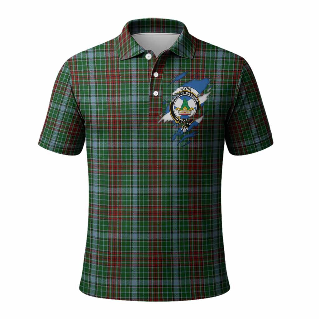Gayre Clan Crest In Me Tartan Polo Shirt Scotland Flag Style